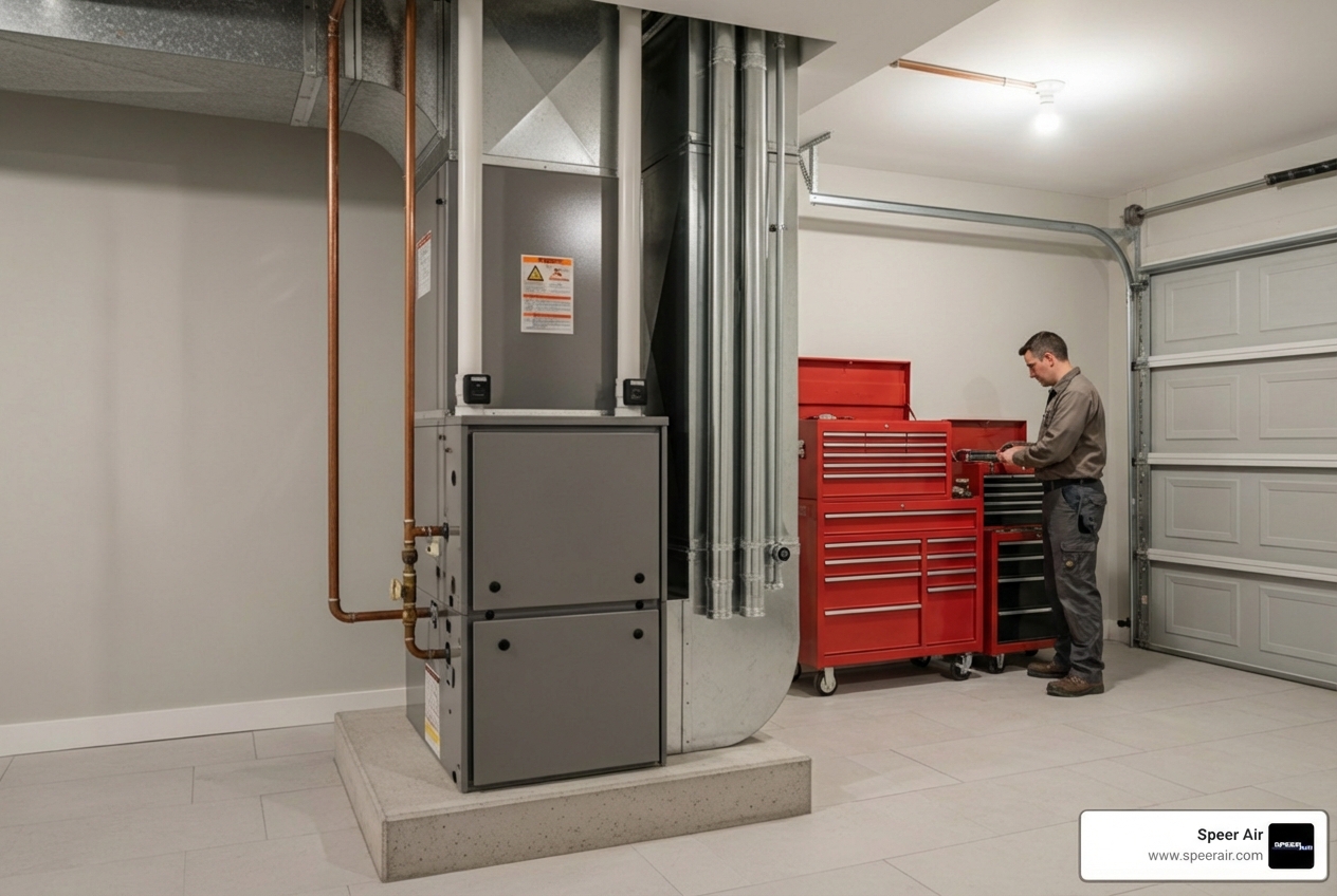 HVAC Blog 1 modern furnace in basement - best heating replacement in bergen county, nj